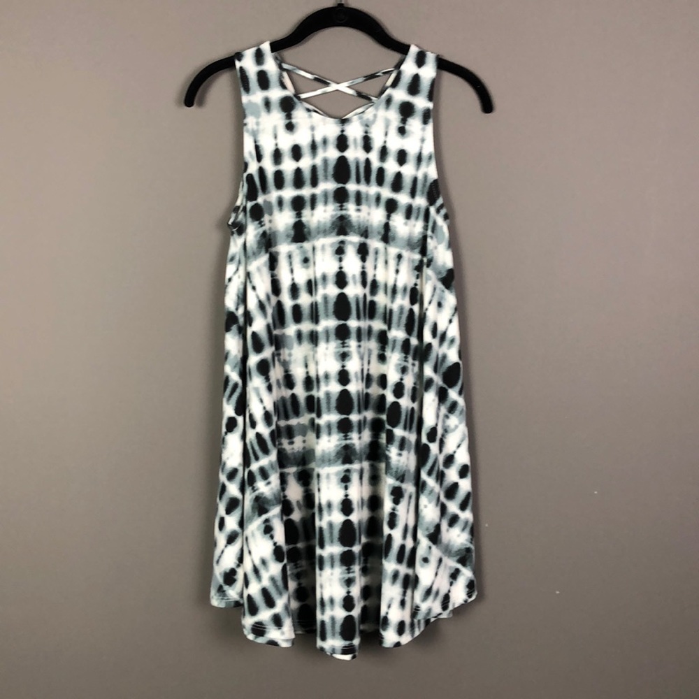 Alya l Black White & Gray Tie-Dye Dress